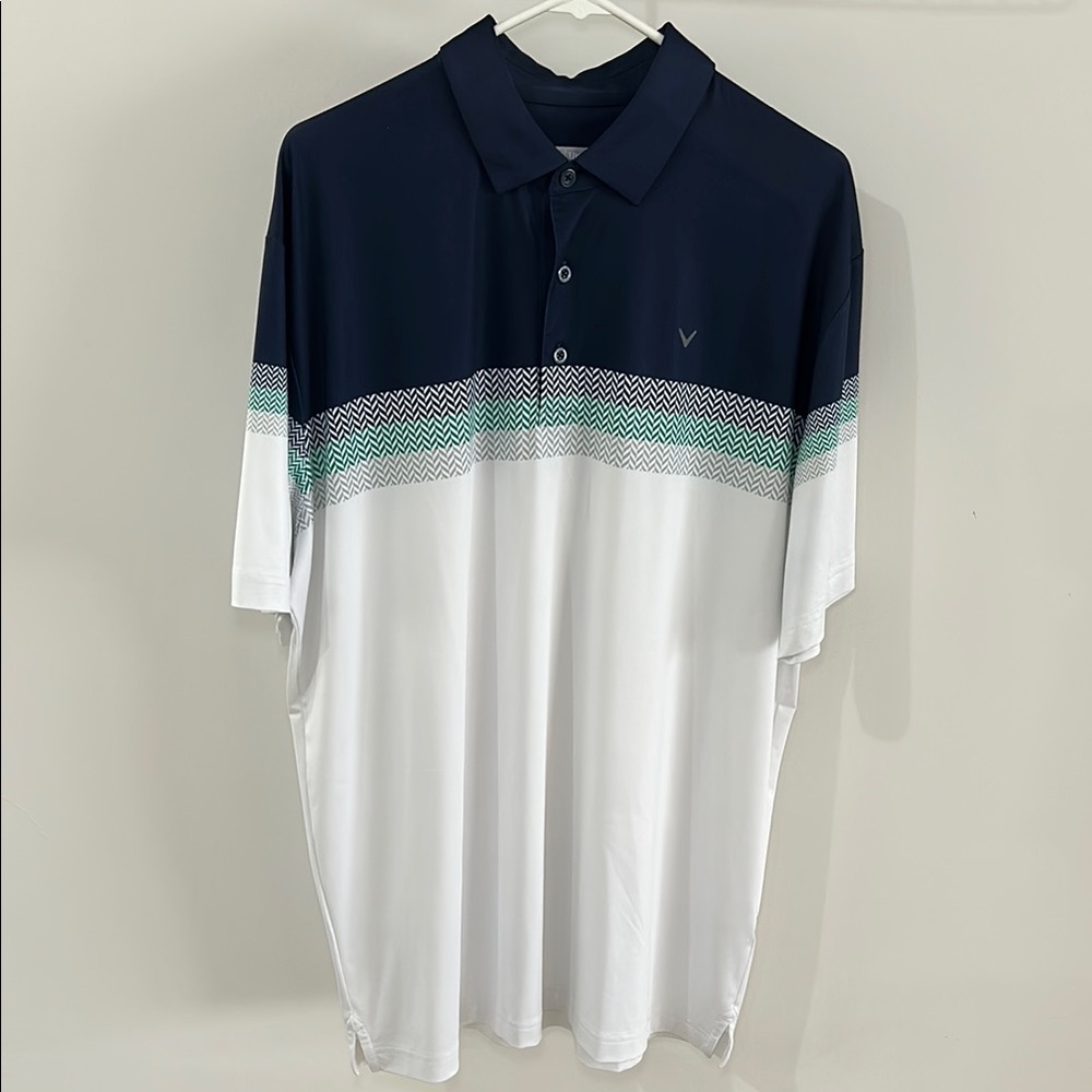 Men's Callaway Navy & White Polo Shirt (Large)